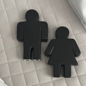 Black Unisex Bathroom Sign Set